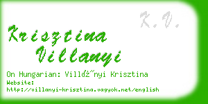 krisztina villanyi business card